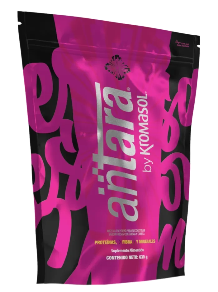 Antara by Kromasol, bolsa de 630 g sabor fresas con crema y canela, proteína en polvo