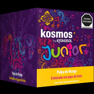 Kosmos Junior de Kromasol, caja de 36 sobres sabor pulpa de mango