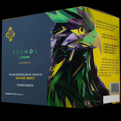 Kosmos Amarelo de Kromasol, caja de 36 sobres sabor piña-maracuyá