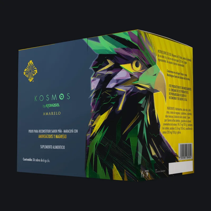 Kosmos Amarelo by Kromasol, 36 sobres de piña-maracuyá, aminoácidos en polvo