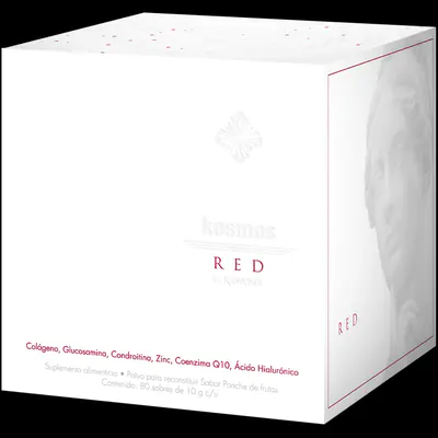 Kosmos Red de Kromasol, caja de 80 sobres de colágeno sabor ponche de frutas
