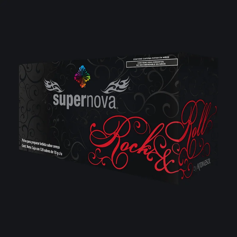Supernova Rock&Roll by Kromasol, 120 sobres de cereza, multivitamínico en polvo